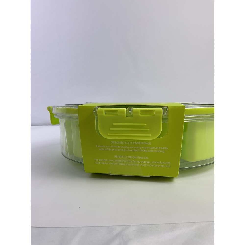 CWC Divided Serving Tray With Lid Rotating Snack Box 6 Compartment BPA Free - Picture 7 of 9